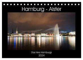 Hamburg – Alster (Tischkalender 2024 DIN A5 quer), CALVENDO Monatskalender von Enders,  Borg