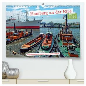 Hamburg an der Elbe – Impressionen eines Sommertages in der Hansestadt (hochwertiger Premium Wandkalender 2024 DIN A2 quer), Kunstdruck in Hochglanz von Felix,  Holger