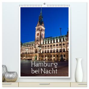 Hamburg bei Nacht (hochwertiger Premium Wandkalender 2024 DIN A2 hoch), Kunstdruck in Hochglanz von Enders,  Borg