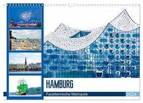 Hamburg – facettenreiche Metropole (Wandkalender 2024 DIN A3 quer), CALVENDO Monatskalender von Schwarze,  Nina