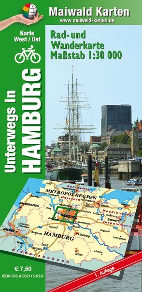 Hamburg Ost/West – Rad- und Wanderkarte – mit Rückseite Hamburg Ost von Maiwald,  Detlef, Maiwald,  Detlef sr