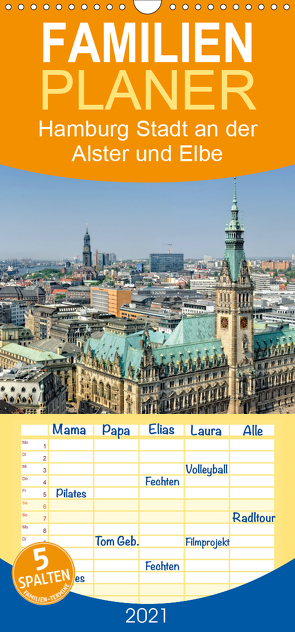 Hamburg Stadt an der Alster und Elbe – Familienplaner hoch (Wandkalender 2021 , 21 cm x 45 cm, hoch) von Voigt,  Andreas