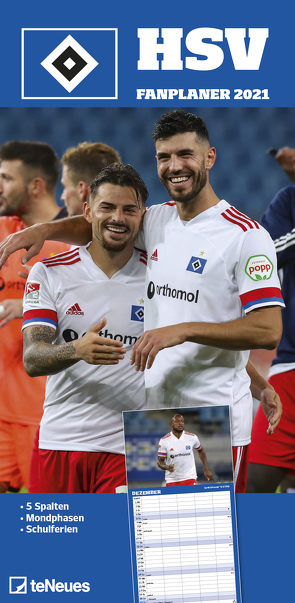 Hamburger SV 2021 – Fanplaner – Fußball-Kalender – Fan-Kalender – 22×45 – Sport