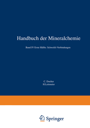 Handbuch der Mineralchemie von Doelter,  C., Leitmeier,  H.