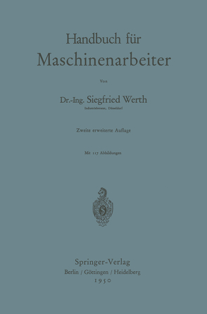 Handbuch für Maschinenarbeiter von Werth,  Siegfried