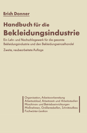 Handbuch für die Bekleidungsindustrie von Donner,  Erich