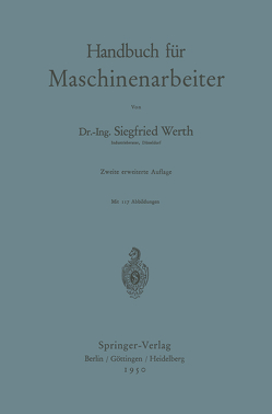 Handbuch für Maschinenarbeiter von Werth,  Siegfried