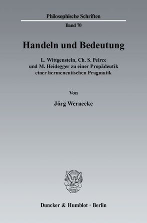 Handeln und Bedeutung. von Wernecke,  Jörg