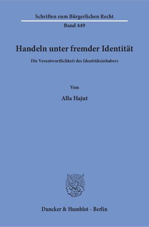 Handeln unter fremder Identität. von Hajut,  Alla