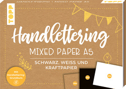 Handlettering Mixed Paper Block – Schwarz, Weiß, Kraftpapier – A5 von Blum,  Ludmila, frechverlag