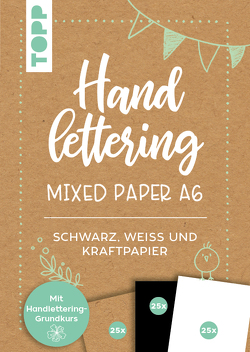 Handlettering Mixed Paper Block – Schwarz, Weiß, Kraftpapier – A6 von Blum,  Ludmila, frechverlag