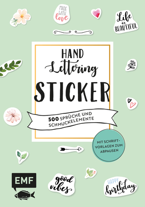 Handlettering-Sticker – 200 Sprüche und Schmuckelemente von Janssen,  Martina Johanna, Martial-Pfefferle,  Lea