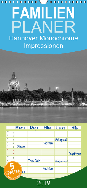 Hannover Monochrome Impressionen – Familienplaner hoch (Wandkalender 2019 , 21 cm x 45 cm, hoch) von Hasche,  Joachim