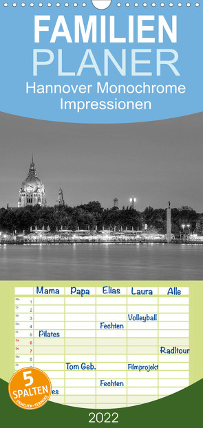 Familienplaner Hannover Monochrome Impressionen (Wandkalender 2022 , 21 cm x 45 cm, hoch) von Hasche,  Joachim