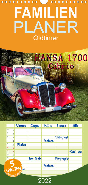 Familienplaner Hansa 1700 Cabrio (Wandkalender 2022 , 21 cm x 45 cm, hoch) von Roder,  Peter