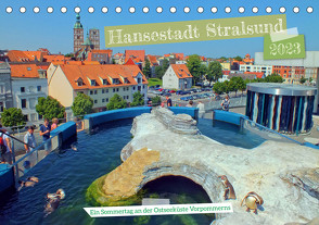 Hansestadt Stralsund – Ein Sommertag an der Ostseeküste Vorpommerns (Tischkalender 2023 DIN A5 quer) von Felix,  Holger