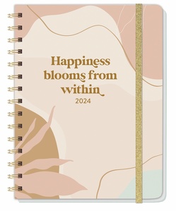 Happiness blooms from within Spiral-Kalenderbuch A5 2024