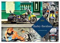 Harley-Davidson – Eine Kultmarke in Kuba (Wandkalender 2024 DIN A2 quer), CALVENDO Monatskalender von von Loewis of Menar,  Henning