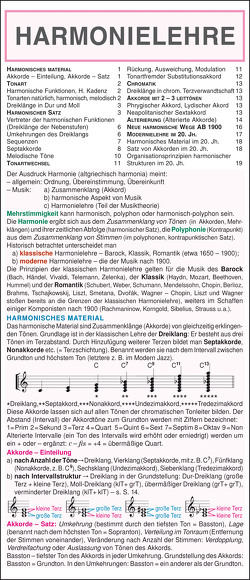 Leporello: Harmonielehre – Die komplette Theorie im Überblick von V. Tichý