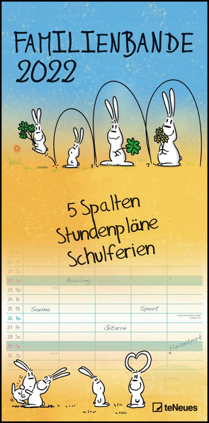 Hasen 2022 Familienplaner – Familien-Timer – Termin-Planer – Kinder-Kalender – Familien-Kalender – 22×45 von Holzach,  Alexander