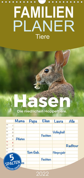 Familienplaner Hasen – Die niedlichen Hoppeltiere. (Wandkalender 2022 , 21 cm x 45 cm, hoch) von Scott,  M.