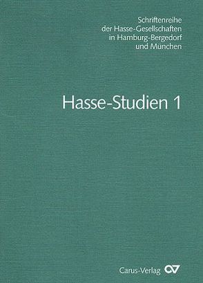 Hasse-Studien / Hasse-Studien 1 von Hochstein,  Wolfgang, Wiesend,  Reinhard, Wutta,  Renate