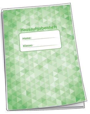 Hausaufgabenheft Grün mit Umschlag