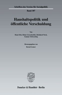 Haushaltspolitik und öffentliche Verschuldung. von Genser,  Bernd