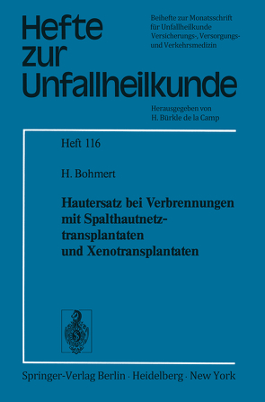 Hautersatz bei Verbrennungen mit Spalthautnetztransplantaten und Xenotransplantaten von Bohmert,  H.