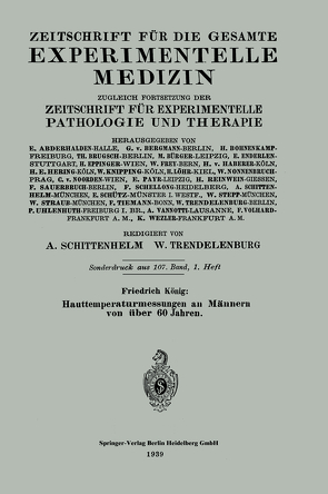 Hauttemperaturmessungen an Männern von über 60 Jahren von König,  Friedrich