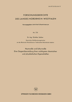 Hautwolle und Schurwolle von Satlow,  Günther