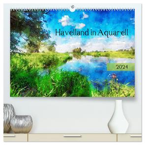 Havelland in Aquarell (hochwertiger Premium Wandkalender 2024 DIN A2 quer), Kunstdruck in Hochglanz von Frost,  Anja