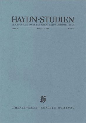 Haydn Studien. Veröffentlichungen des Joseph Haydn-Instituts Köln. Band I, Heft 2, Februar 1966 von Thomas,  Günter