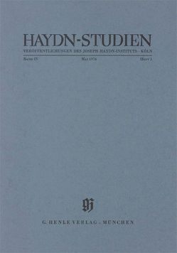 Haydn-Studien. Veröffentlichungen des Joseph Haydn-Instituts Köln. Band IV, Heft1, Mai 1976 von Feder,  Georg, Gerlach,  Sonja, Marx,  Karl, Walter,  Horst