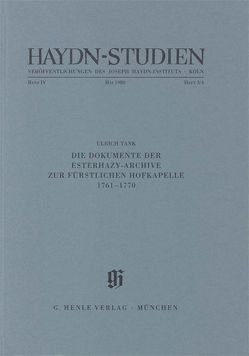 Haydn-Studien. Veröffentlichungen des Joseph Haydn-Instituts Köln, Band IV, Heft 3/4, Mai 1980 von Tank,  Ulrich, Walter,  Horst