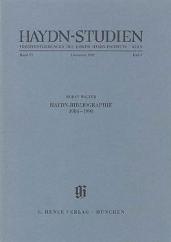 Haydn-Studien VI,3. Veröffentlichungen des Joseph Haydn-Instituts, Köln von Walter,  Horst