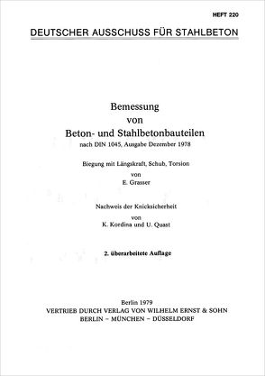 Heft 220: Bemessung von Beton- und Stahlbetonbauteilen nach DIN 1045