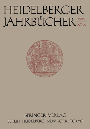 Heidelberger Jahrbücher von Schipperges,  H.