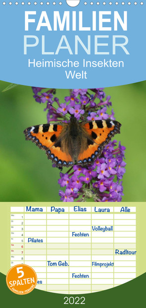 Heimische Insekten Welten – Familienplaner hoch (Wandkalender 2022 , 21 cm x 45 cm, hoch) von kattobello