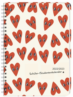 Herz Schüler-/Studentenkalender A5 2022/2023. Stylisches Design und viel Platz für Termine machen diesen Kalender zum Must-Have. Buchkalender A5. von Heye