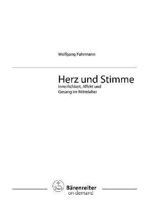 Herz und Stimme von Fuhrmann,  Wolfgang