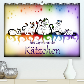 herzige bunte Kätzchen (Premium, hochwertiger DIN A2 Wandkalender 2022, Kunstdruck in Hochglanz) von Haberhauer,  Petra