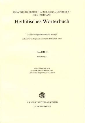 Hethitisches Wörterbuch von Cotticelli-Kurras,  Paola, Friedrich,  Johannes, Hagenbuchner-Dresel,  Albertine, Kammenhuber,  Annelies