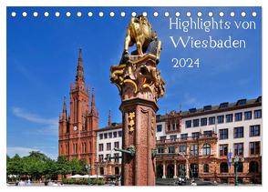 Highlights von Wiesbaden (Tischkalender 2024 DIN A5 quer), CALVENDO Monatskalender von Bodenstaff,  Petrus