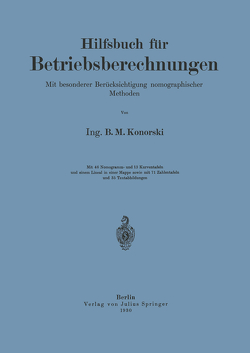 Hilfsbuch für Betriebsberechnungen von Konorski,  NA