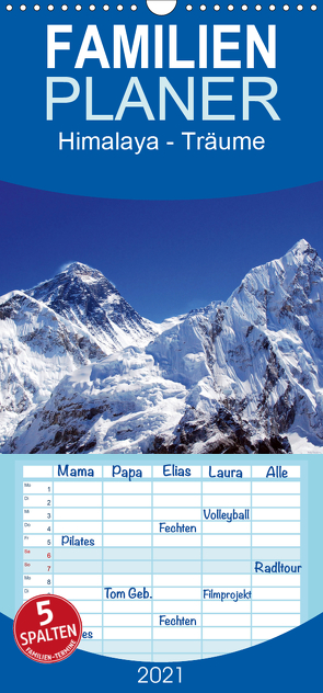 Himalaya – Träume – Familienplaner hoch (Wandkalender 2021 , 21 cm x 45 cm, hoch) von Prammer,  Andreas