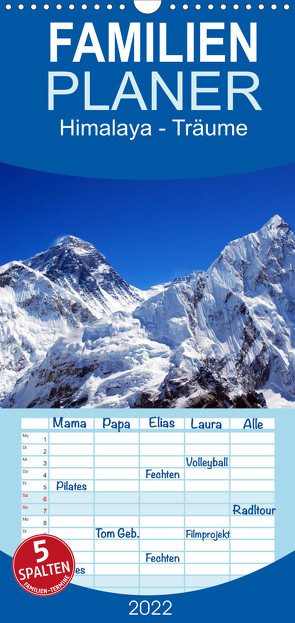 Familienplaner Himalaya – Träume (Wandkalender 2022 , 21 cm x 45 cm, hoch) von Prammer,  Andreas