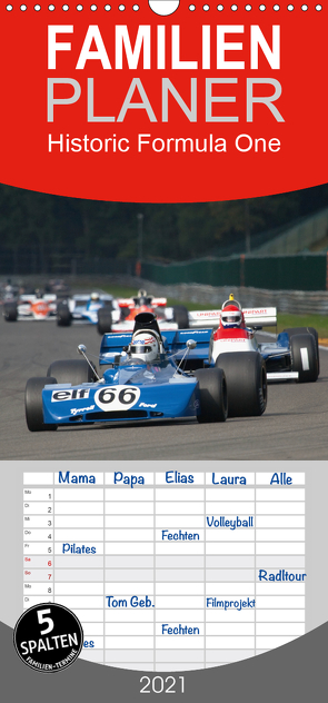 Historic Formula One – Familienplaner hoch (Wandkalender 2021 , 21 cm x 45 cm, hoch) von Faber,  Markus