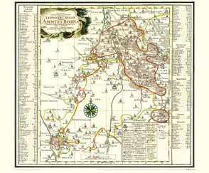 Historische Karte: Amt BORNA, 1758 [Plano] von Schenk,  Peter (der Jüngere), Zürner,  Adam Friedrich