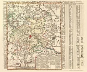 Historische Karte: Amt Dresden mit den Ämtern Moritzburg, Radberg, Dippoldiswalde und Lausnitz, um 1750 (Plano) von Rockstuhl,  Harald, Schenk,  Peter (der Jüngere), Zürner,  Adam Friedrich